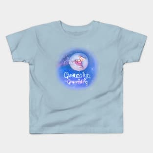 Gwendolyn the Graceful Pig in Blue Kids T-Shirt